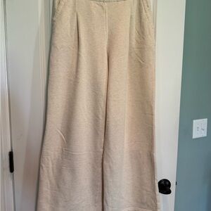 Cream Wide-Leg Pants